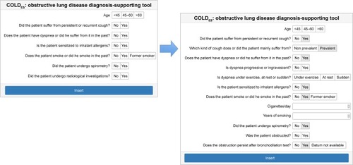 Figure 1 Website design of the COLDES, an obstructive lung disease diagnosis-supporting tool.