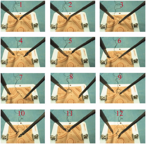 Figure 7. Suturing experiment on the training module.