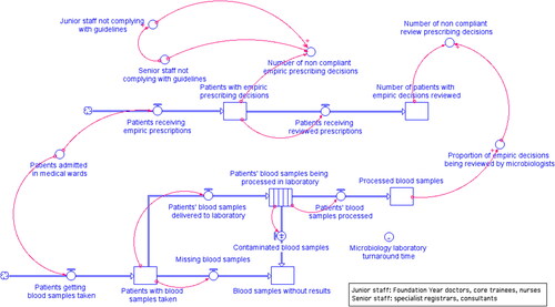Figure 3. Stock and flow diagram of doctors’ decision-making processes.