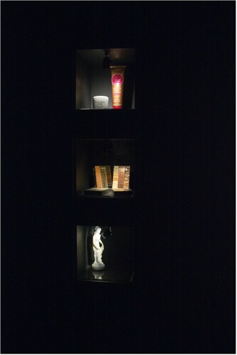 Figure 10. Detail of display cases in the curiosity cabinet. Photo: Martine Scheen Jahnsen.