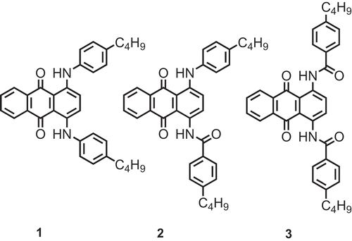 Figure 1. Structures and numbering of the dyes studied in this work.