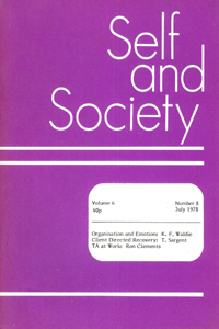 Cover image for Self & Society, Volume 6, Issue 8, 1978
