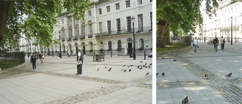 Figures 7–8 Fitzroy Square. Photographs by author, Spring 2005.