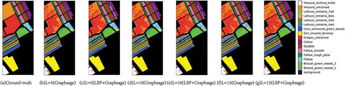 Figure 6. The classification maps from the proposed method in the SA data set