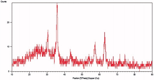 Figure 6. XRD pattern of F-Lys-MTX NPs.