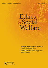 Cover image for Ethics and Social Welfare, Volume 9, Issue 3, 2015