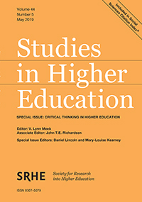 Cover image for Studies in Higher Education, Volume 44, Issue 5, 2019