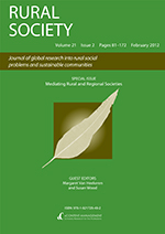 Cover image for Rural Society, Volume 21, Issue 2, 2012