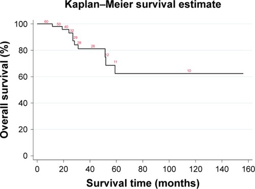 Figure 2 Kaplan–Meier overall survival curve.