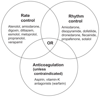 Figure 1 AF treatment. Drugs are listed alphabetically.Citation19
