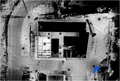 Figure 3. Scanner sites to Object A. Only some of the inside scanner sites are visible.