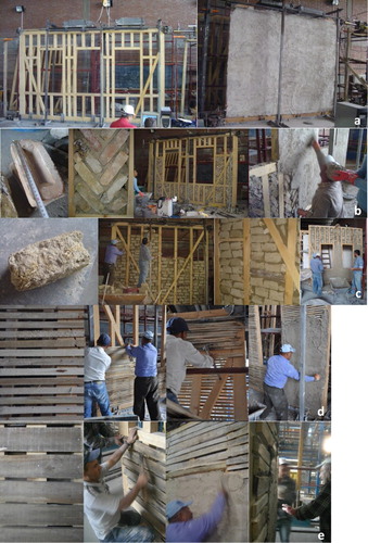 4 a Frame tests under reverse-cyclic lateral loading; b brick infill; c adobe infill; d bağdadi cladding; e şamdolma cladding.