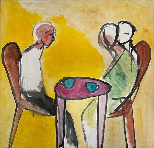 Figure 2. Conversations by Artist Margit Schyborger. Reproduced with permission.