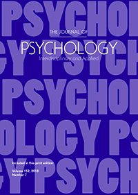 Cover image for The Journal of Psychology, Volume 152, Issue 7, 2018