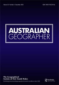 Cover image for Australian Geographer, Volume 53, Issue 4, 2022