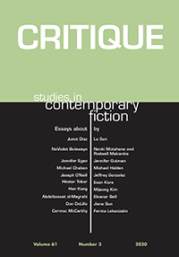 Cover image for Critique: Studies in Contemporary Fiction, Volume 61, Issue 3, 2020