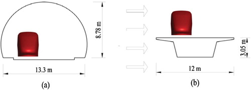 Figure 2. Configuration of (a) tunnel and (b) bridge (front view) (mentioned in line 94).