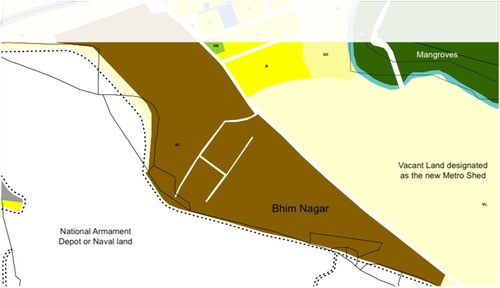 Figure 2: Bhim Nagar as seen in existing land use survey, DP 2014 (Source: mcgm.gov.in).