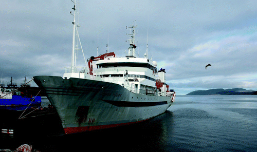 The RV Johan Hjort (IMR, see also www.imr.no) in the harbour of Kirkenes, Norway, September 2006, during an ecosystem survey in the Barents Sea. Photographer: D. Shale (www.deepseaimages.co.uk).