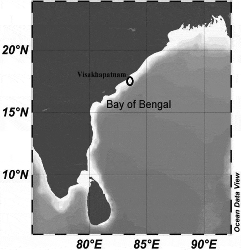 Fig. 1. Map showing the sampling site on the south-west coast of Bay of Bengal