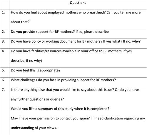 Figure 1 Interview guide of managers.