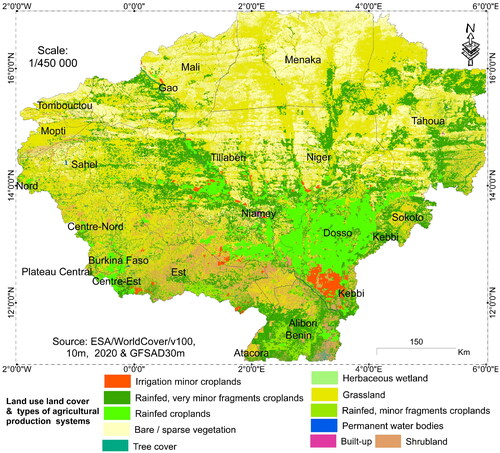 Figure 2. Spatial distribution of production systems and the main land use and land cover units.