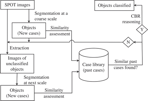 Figure 2. A flow chart showing the procedures to segment images and classify image objects in this study.