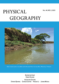 Cover image for Physical Geography, Volume 44, Issue 2, 2023