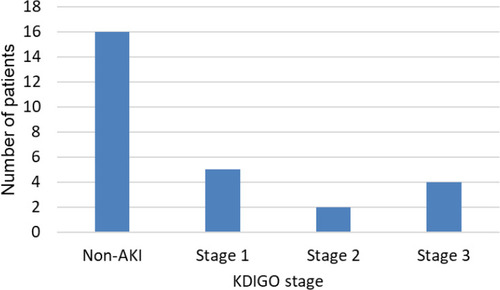Figure 1 Number of patients with AKI deﬁned by the KDIGO criteria.