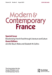 Cover image for Modern & Contemporary France, Volume 29, Issue 3, 2021