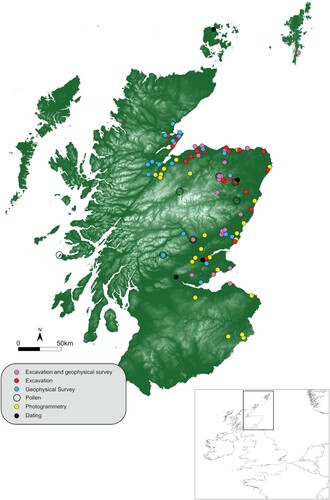 Figure 1. Map showing interventions carried out by the Comparative Kingship Project in Scotland (2017–2020).