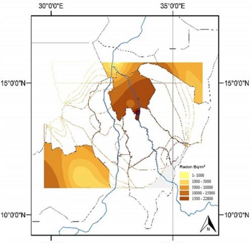 Figure 3. GIS predictive mapping of soil radon concentration.