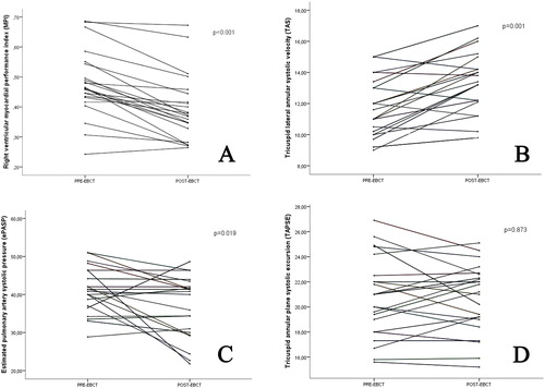 Figure 3. Post-procedural changes in echocardiographic parameters.