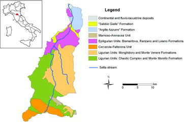 Figure 1. Study area: Location and geological sketch map of the Setta basin.