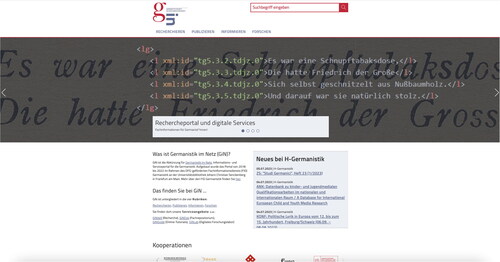 Figure 2. The landing page of the FID GiN (English version 2023).