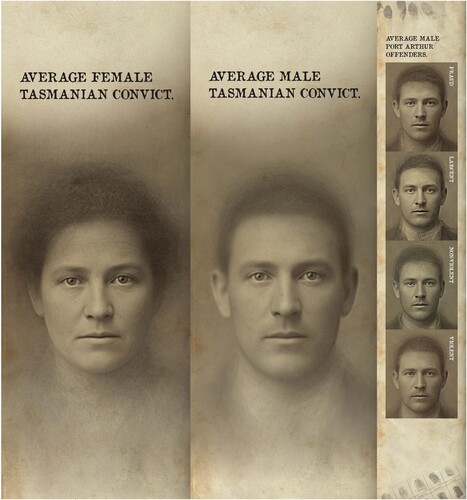 Figure 1. Averaged Tasmanian portraits from the CONVICTS exhibition. Image produced by Face Lab at Liverpool John Moores University in collaboration with the University of Liverpool and the University of Tasmania (permission to reproduce this image has been granted by the creators).