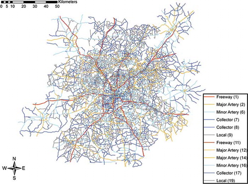 Figure 3. Atlanta area road link network.