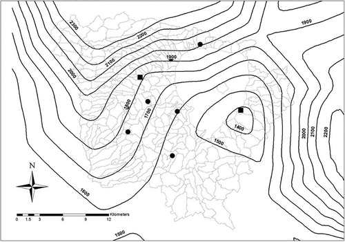 Figure 4. Schematic of the ROTAN model. Each REC sub-catchment contains farm blocks (1, 2, 3, etc.) whose nitrogen loss is estimated using OVERSEER. Nitrogen losses are summed in each sub-catchment and sub-divided into quickflow (which enters the stream reach in the sub-catchment it is generated in the year it is generated), and groundwater (which may enter a different stream reach years-decades after being generated). Quickflow and groundwater eventually reach a stream reach and are accumulated along the stream network.