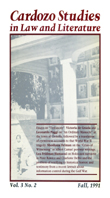 Cover image for Law & Literature, Volume 3, Issue 2, 1991