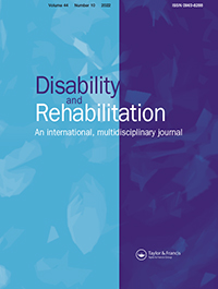 Cover image for Disability and Rehabilitation, Volume 44, Issue 10, 2022
