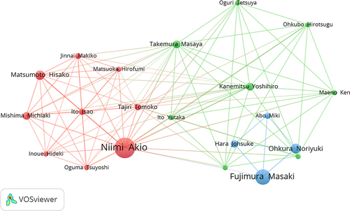 Figure 7 The network on authors of CVA by VOSviewer.