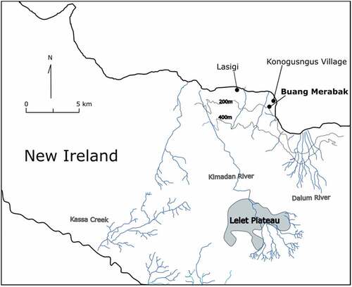 Figure 3. Location of Buang Merabak, New Ireland.