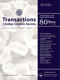 Cover image for Transactions of the Indian Ceramic Society, Volume 83, Issue 1, 2024