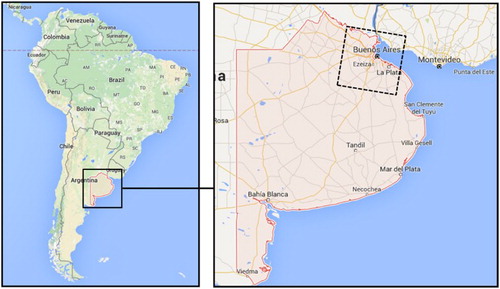 Figure 3. Location of BAMR. Left box: Buenos Aires Province. Right dashed box: Buenos Aires Metropolitan Region (BAMR).