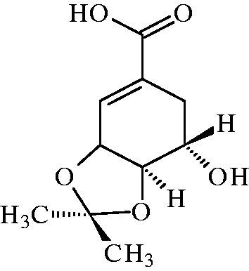 Figure 1. Chemical structure of 3,4-oxo-isopropylidene-shikimic acid.