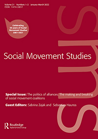 Cover image for Social Movement Studies, Volume 21, Issue 1-2, 2022
