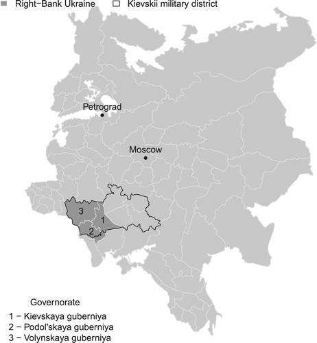 Figure 1. European part of Russian Empire and Right-Bank Ukraine. Source: own representation.