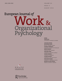 Cover image for European Journal of Work and Organizational Psychology, Volume 24, Issue 4, 2015