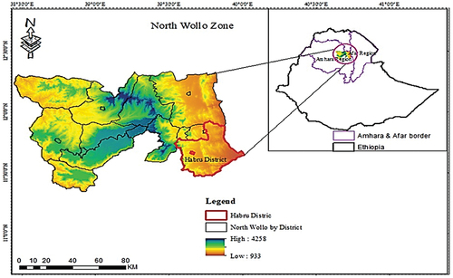Figure 2. Map of North Wollo Zone and Habru District.