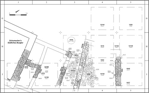 Figure 10 Plan of Level Q-7a; shaded walls signify elements built in a previous occupational phase and reused (courtesy of the Megiddo Expedition).